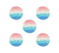 OJREEUB 5 Set of Punch Needle Coaster Kit DIY Soft Yarn Thread Cup Mat for Starter Handcraft Pink Blue Gradient