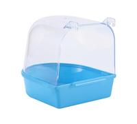 OJREEUB Caged Parrot Bathing Tub Lovebirds Parakeets Budgerigar Canary Bird Bath Box Dark Blue