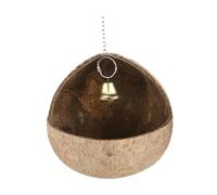 OJREEUB Coconut Shell Bird Nest Hideout Pet Cage Habitat for Lovebird Hamster Canary No coconut shred, 13x13cm