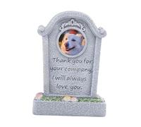OJREEUB Pet Memorial Monument Resin Cat Memorial Headstone for Outside Porch Outdoor Accompany, Grey