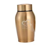 OJREEUB Pet Urn Keeping Precious Memories Memorial Ash Holder for Kitten Bunny Puppy Golden, 6x13.5cm