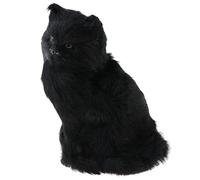 OJREEUB Simulation Faux Fur Animal Model Toy Figures Home Decor Black Cat