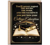 OJsensai Congratulations College Graduate Card for Him Her, Black Gold Graduation Card for Son Daughter from Parents Teacher, College Graduation Gifts with Envelope