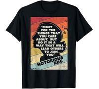 OJWKSXLL Fight for The Things You Care About Notorious RBG Quote Political Blacken's T-Shirt(X-Large)