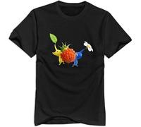 OJWKSXLL KPZ Pikmin Carry Strawberry Retro Short Sleeve T Shirts for Mens Black(Medium)