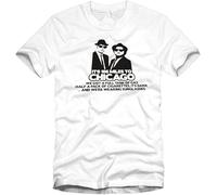 OJWKSXLL The Blues Brothers - John Belushi & Dan Akroyd - Cool Funny Parody White T-Shirt White(Large)