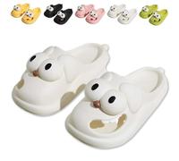 OJXTRDE Tongue Kiss Slippers, Cute Big Eye Dog Women Funny 3D Cartoon Slippers Non-slip Thick Sole Package Head Eva Shoes Indoor Outdoor Slides