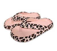 OJXTRDE Womens Flip Flops Animal-print Sandals Comfortable Lightweight EVA Slip On Walking Thong for Summer Beach Indoor Outdoor