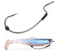 OJY&DOIIIY Offset EWG Worm Fishing Hook, Dual Anti-Slip Bait Keeper System Wide Gap Texas Rig Hook for Soft Plastic Baits 40/30-Pack 1/0 2/0 3/0 4/0 5/0