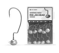 OJY&DOIIIY Swing Weedless Ned Rig Jig Heads, 12 Pack Finesse Mushroom Shaky Jigheads 1/16 3/32 1/8 3/16 1/4oz for Bass Fishing