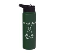 Ok But First Meditation - Funny Minimalist Calm Lover Stainless Steel Insulated Water Bottle