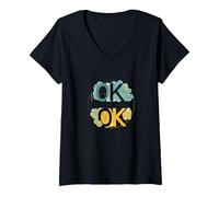 OK It's Not to Be OK - Emotional Wellness for All V-Neck T-Shirt, Women, Black, XL
