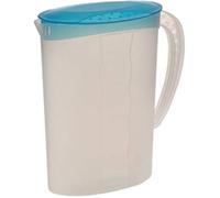 ok Juice Jug with Lid, 2 L, 9.5 x 18.5 x 24.5 cm, Blue/Transparent