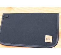 ok. Large EMF/RF/RFID Blocking Phone Wallet Envelope Sleeve Made with Natural Canvas, Black, Universal Smartphone Compatibility, EMF Shield, Faraday Bag (XL-Phone-Pouch)