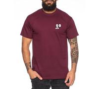 OK Sait Men's Embroidered T-Shirt - Pirate Punch Anime Luffy Manga One Comic, Color:Burgundy, Size:3XL