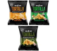 OK Snacks Crispy Tortilla Chips Mix Pack - 3 Flavours: Jalapeno, Sour Cream & Onion, Nacho Cheese - Crunchy Corn Chips for Dipping, Snacking & Sharing (Pack of 3-1 packet from each flavou)