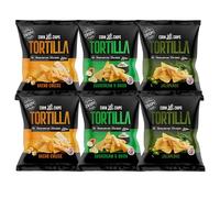 OK Snacks Crispy Tortilla Chips Mix Pack - 3 Flavours: Jalapeno, Sour Cream & Onion, Nacho Cheese - Crunchy Corn Chips for Dipping, Snacking & Sharing (Pack of 6-2 packets from each flavour)