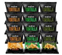 OK Snacks Crispy Tortilla Chips Mix Pack - 3 Flavours: Jalapeno, Sour Cream & Onion, Nacho Cheese - Crunchy Corn Chips for Dipping, Snacking & Sharing (Pack of 12-4 packet from each flavou)