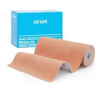 OK TAPE Kinesiology Tape Basic Original Cotton Elastic Athletic Tape for Support and Recovery, 5cmx5m Uncut Roll - 4 Rolls,Beige
