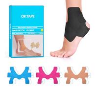 OK TAPE One-Structure K-Tape Patches Precut Ankle Tape Kinesiology Tape Pain Relief and Accessories Support (10 Pcs,Black)