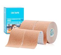 OK TAPE PRO Kinesiology Tape Physio Sports Injury Muscle Tape for Shoulder, Knee, Ankle Shin Splints Support,Free Cut Sports Tape 5cm x 5m,2 Rolls,Beige