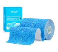 OK TAPE PRO Kinesiology Tape Physio Sports Injury Muscle Tape for Shoulder, Knee, Ankle Shin Splints Support,Free Cut Sports Tape 5cm x 5m,2 Rolls,Blue