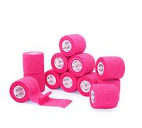 OK TAPE Self Adherent Cohesive Bandages Wrap 12 Rolls, 5cmX4.5m, Non-Woven Self Adhesive Athletic Sports wrap Tape,Pink