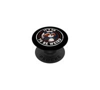 OK To Be Weird Raccoon Vintage Badge Meme Humor PopSockets Adhesive PopGrip