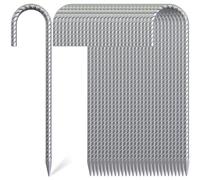 OK5STAR 30 Pack 12" Ground Rebar Stakes Heavy Duty J Hook Ground Anchors, Curved Steel Plant Support Garden Stake Anti Rust Galvanized Ground Stakes
