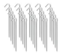 OK5STAR 9 Inch Galvanized Tent Stakes Metal Tent Pegs, Heavy Duty Steel Yard Camping Stakes Tarp Hooks Inflatables Outdoor Decorations, 25 Pack