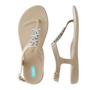 Oka-B Women's Carson Kaila T-Strap Flip Flop Sandal with Starfish Charms, Chai, 3 UK