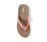 OKABASHI Women's Breeze Flip Flop | Contoured Footbed w/Arch Support for All-Day Comfort | Slip-Resistant & Waterproof | Sustainably Made in The USA, Toffee/Coral, M