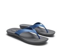 OKABASHI Women's Breeze Flip Flop | Contoured Footbed w/Arch Support for All-Day Comfort | Slip-Resistant & Waterproof | Sustainably Made in The USA, Slate/Elemental Blue, 6.5-7.5