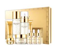 OKADY Anti-Ageing Skin Care Kit 10 Pieces Vitamin C Peptides Facial Cleanser