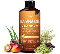 Okaga Batana Oil Shampoo for Hair Growth, Aloe Vera Leaf Juice, American Dwarf Palm, Caffeine, Hydrolyzed Rice Protein, Pumpkin Seed Oil, Castor Oil