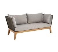 okala woven rope 3 seater sofa with wooden frame in light grey