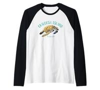 Okaloosa Island Florida Sea Turtle Design Raglan Baseball Tee