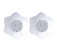 Okami Products Japanese Flower Silicone Soap Dish - Pack of 2 Soap Holder (White)