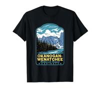 Okanogan Wenatchee National Forest Washington Retro Art Value Graphic T-Shirt, Men, Black, S