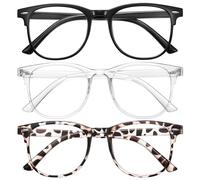 Okany 3 Pack Round Reading Glasses Blue Light Blocking Frames Women Men +3.0