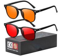 Okany Blue Light Blocking Glasses 2 Pack Amber & Red Lens For Men Women PC