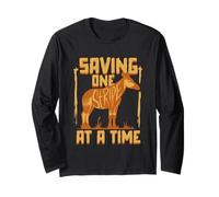 Okapi Animal Saving One Stripe at A time Long Sleeve T-Shirt