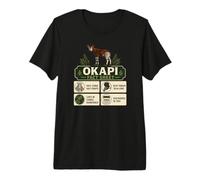 Okapi Fact Sheet Half Zebra Half Giraffe Facts Premium T-Shirt
