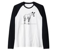 Okapi Line Art Wildlife Fan Raglan Baseball Tee