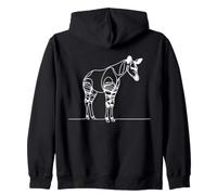 Okapi Line Art Wildlife Fan Zip Hoodie