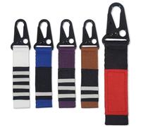 OKAPIS Jiu Jitsu Keychain BJJ Belt Promotion Gift Brazilian Jiu-Jitsu White Blue Purple Brown Black Belt Backpack Keyring, Black, 5.5in x 1in