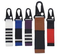 OKAPIS Jiu Jitsu Keychain BJJ Belt Promotion Gift Brazilian Jiu-Jitsu White Blue Purple Brown Black Belt Backpack Keyring, Brown, 5.5in x 1in