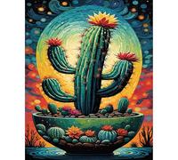 OkarinaArt Paint by Numbers for Adults Cactus - Adult Paint by Numbers Kits for Beginner, Plant DIY Acrylic Oil Adult Painting by Number Canvas Kits, Perfect for Home Wall Decor 16X20 Inch