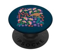OKARITO KIWI BIRD Cute Flightless Bird with Bug and Flowers PopSockets Adhesive PopGrip