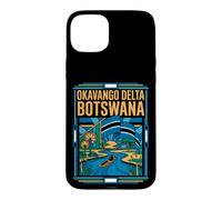 Okavango Delta Botswana Flag Wetlands Safari Vintage Art Case for iPhone 15 Plus